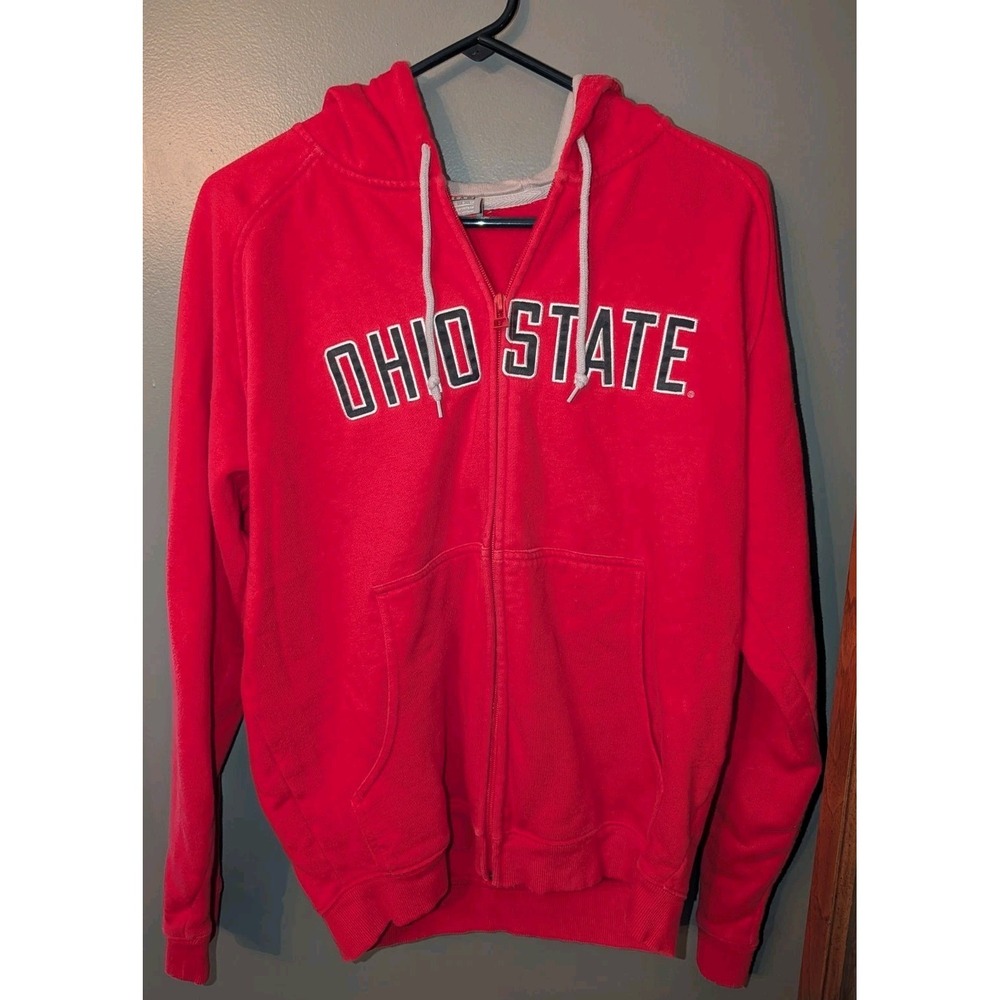 Ohio State University Nike LS Red Hoodie Sweatshirt Full Zip Men's Small Active